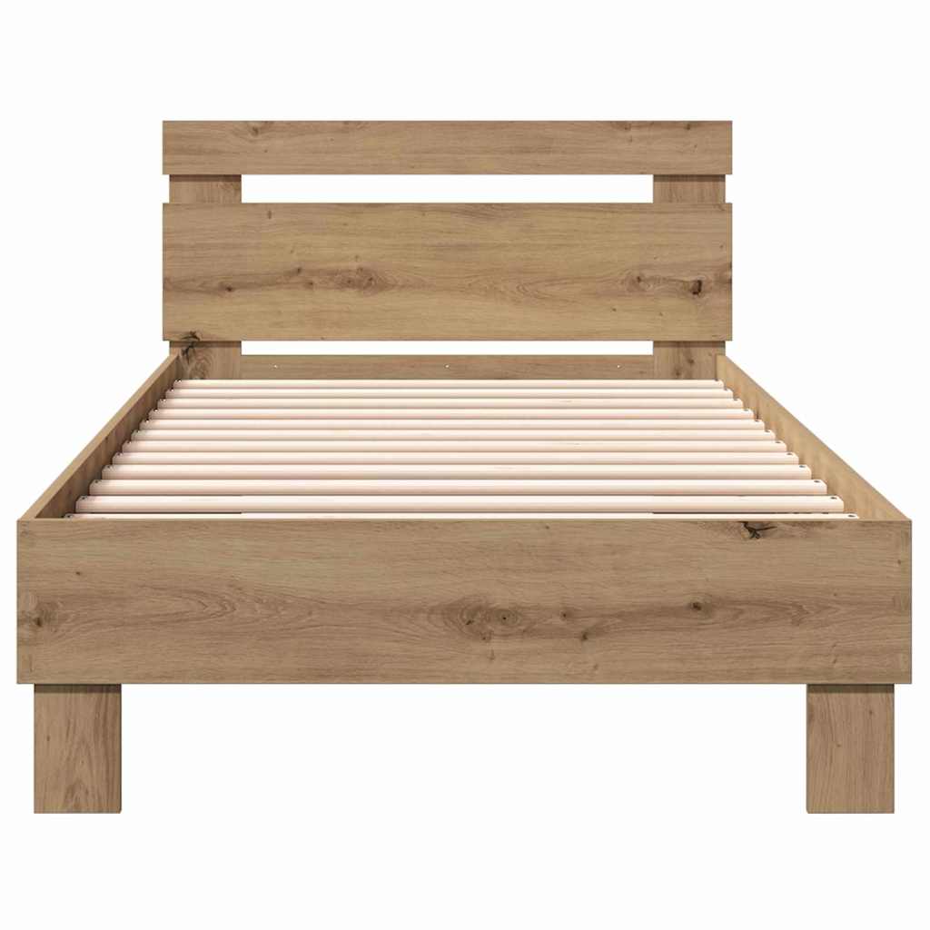 Cadre de lit Chêne artisanal 203 x 95 x 70 cm Bois d'ingénierie