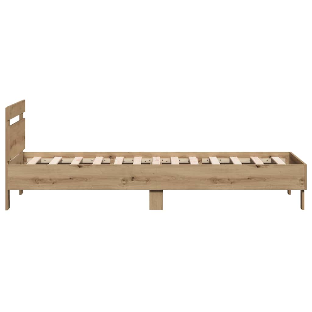 Cadre de lit Chêne artisanal 203 x 95 x 70 cm Bois d'ingénierie
