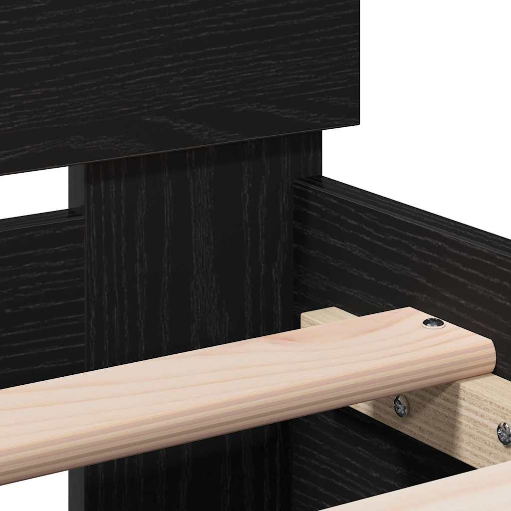 Cadre de lit Chêne noir 203 x 95 x 70 cm Bois d'ingénierie - XIOS
