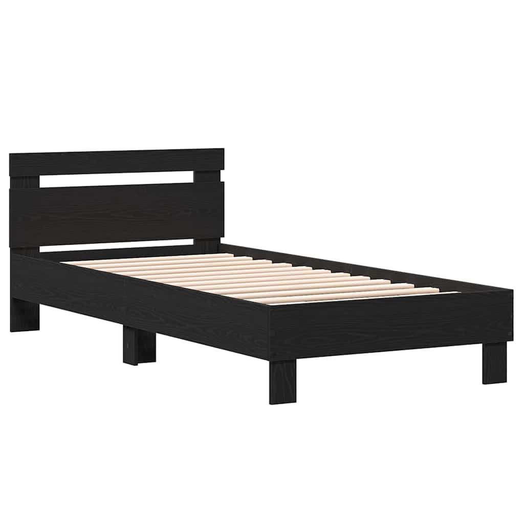 Cadre de lit Chêne noir 203 x 95 x 70 cm Bois d'ingénierie - XIOS