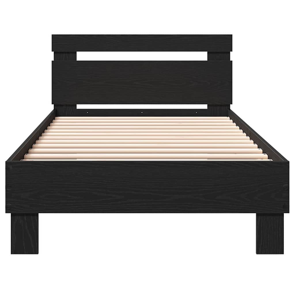Cadre de lit Chêne noir 203 x 95 x 70 cm Bois d'ingénierie - XIOS