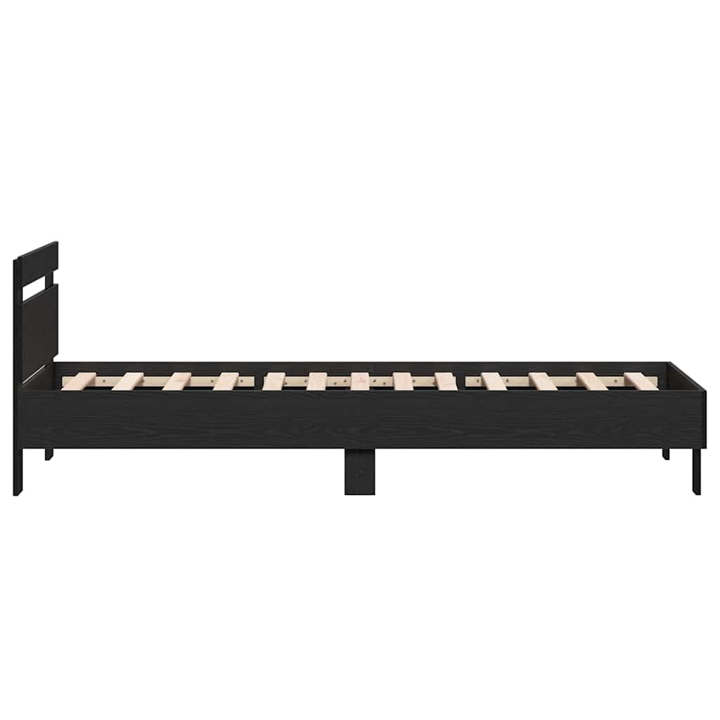 Cadre de lit Chêne noir 203 x 95 x 70 cm Bois d'ingénierie - XIOS
