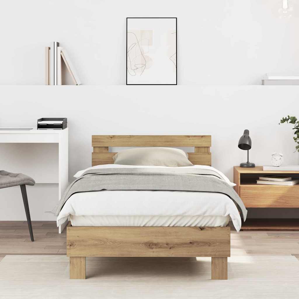 Cadre de lit Chêne artisanal 193 x 95 x 88 cm Bois d'ingénierie - XIOS