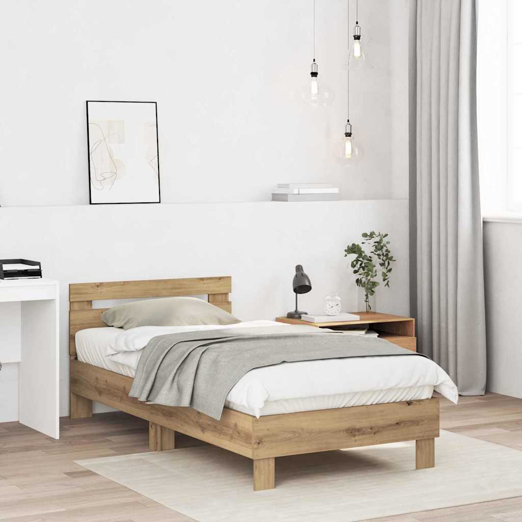 Cadre de lit Chêne artisanal 193 x 95 x 88 cm Bois d'ingénierie - XIOS