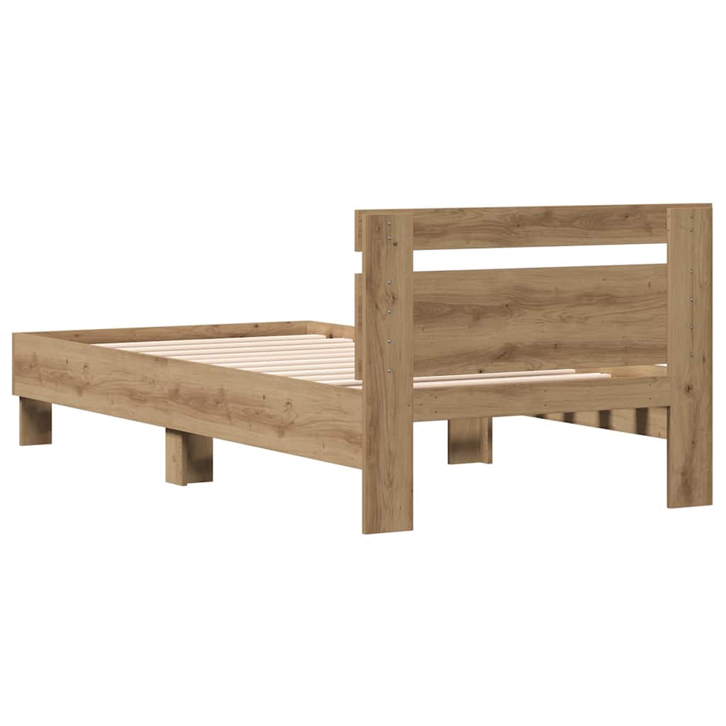 Cadre de lit Chêne artisanal 193 x 95 x 88 cm Bois d'ingénierie - XIOS