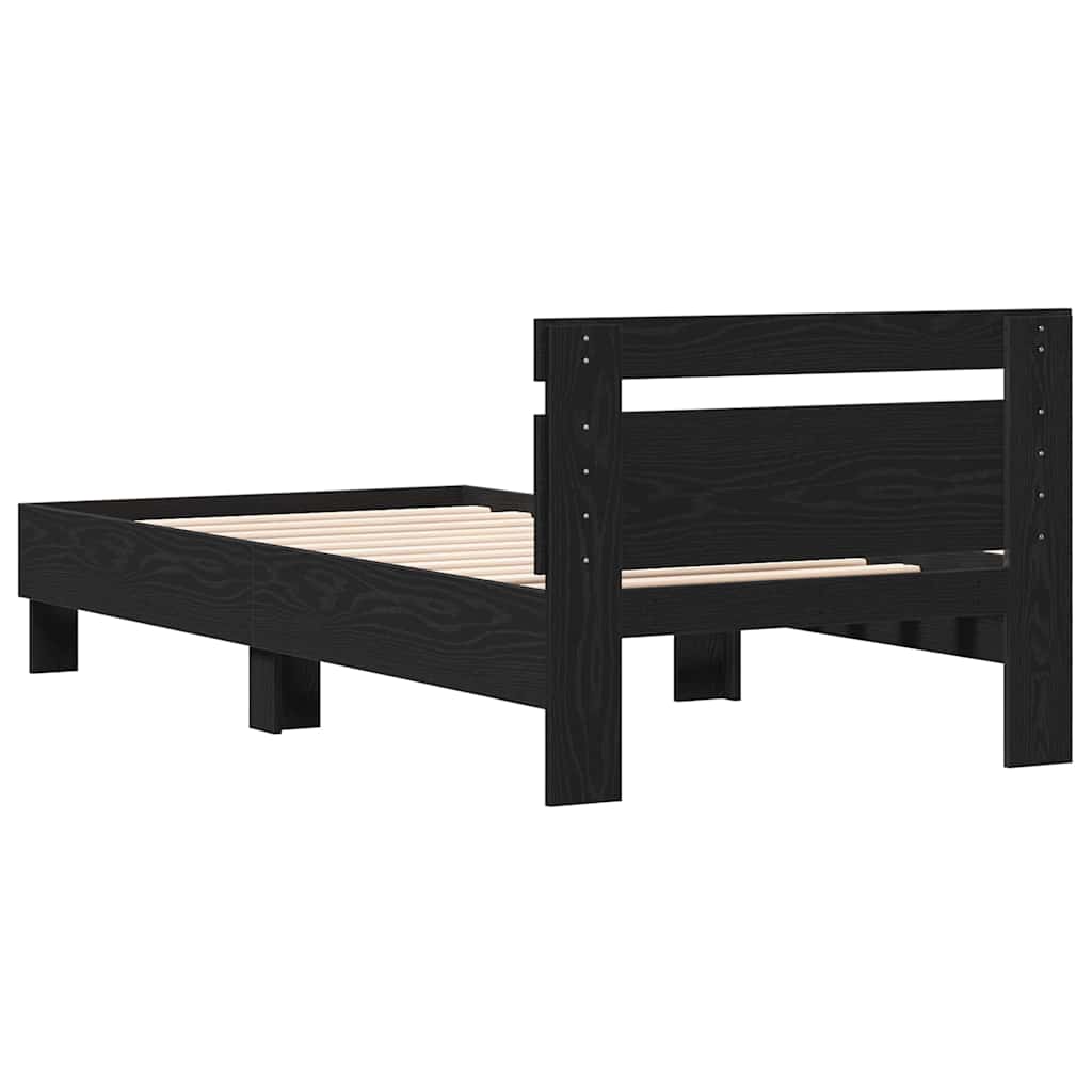 Cadre de lit Chêne noir 193 x 95 x 88 cm Bois d'ingénierie - XIOS