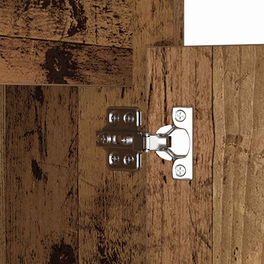 Armoire de chevet LED avec tiroir Bois ancien 38 x 34 x 61 cm - XIOS