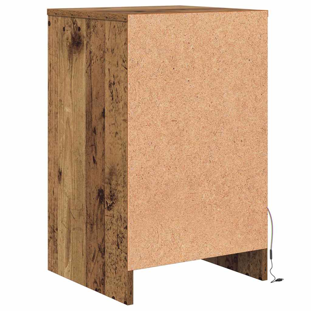Armoire de chevet LED 2 pcs Bois ancien 38 x 34 x 61 cm - XIOS