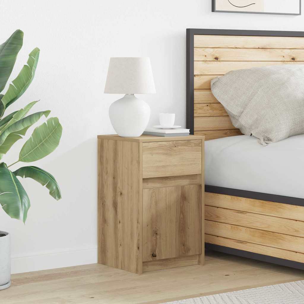 Armoire de chevet LED chêne artisanal 38 x 34 x 61 cm - XIOS