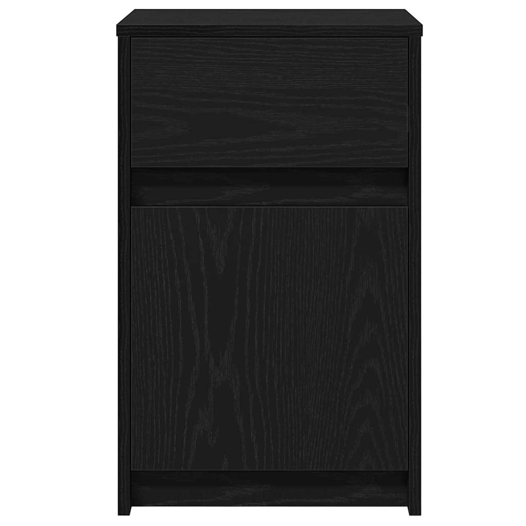 Armoire de chevet LED avec tiroir Chêne noir 38 x 34 x 61 cm - XIOS