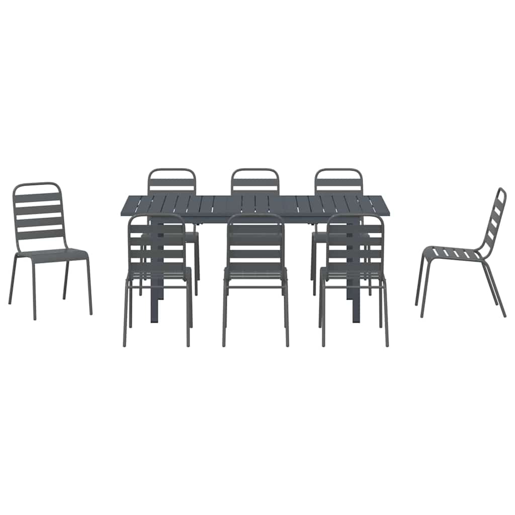 Ensemble de salle à manger pour jardin 9 pcs Anthracite - XIOS