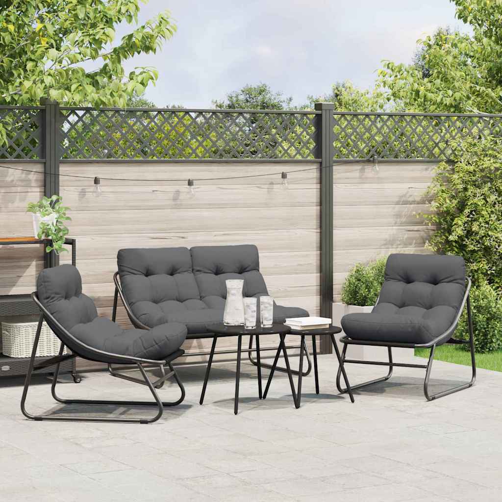 Ensemble de salle à manger pour jardin 5 pcs Noir Acier - XIOS