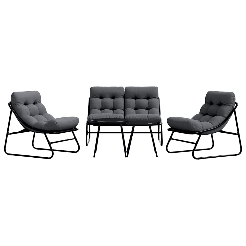 Ensemble de salle à manger pour jardin 5 pcs Noir Acier - XIOS