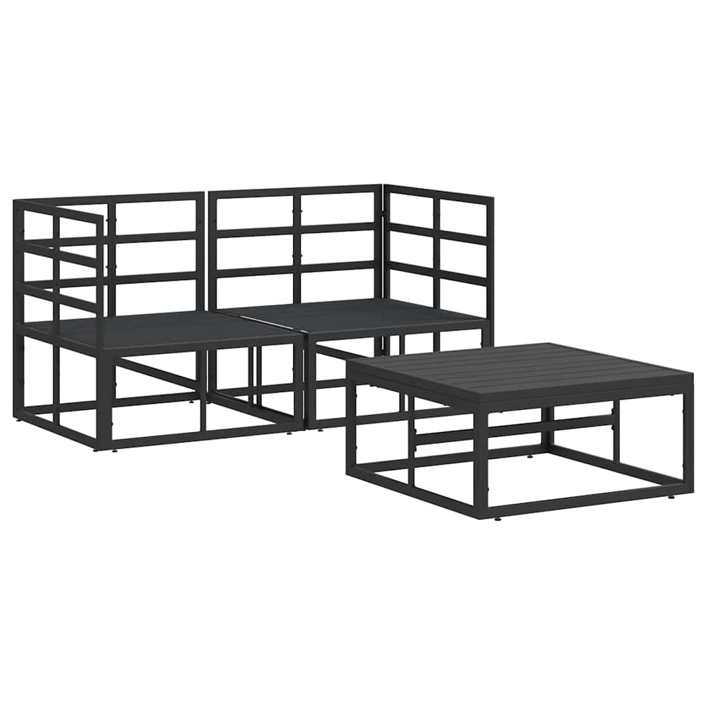 Ensemble de canapé de jardin 3 pcs Noir Métal - XIOS