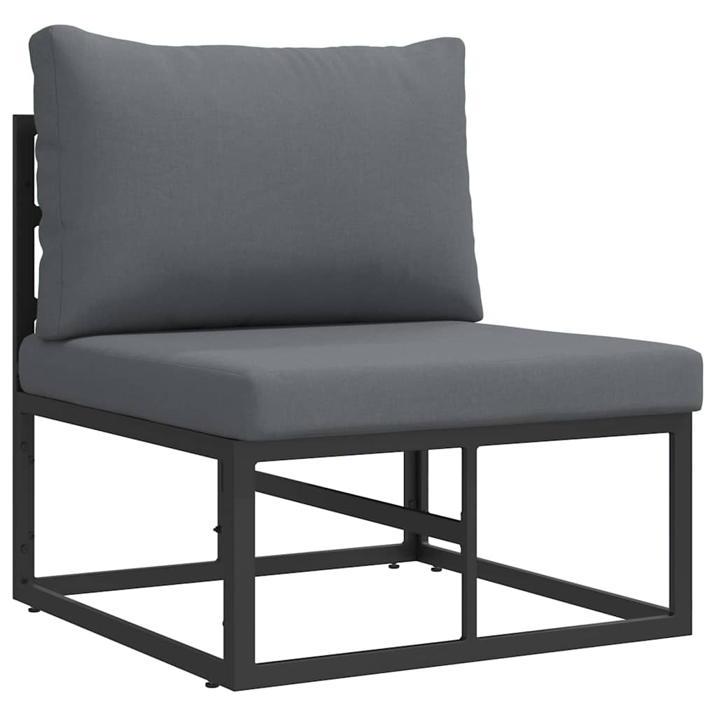 Ensemble de canapé de jardin 4 pcs Noir Métal - XIOS