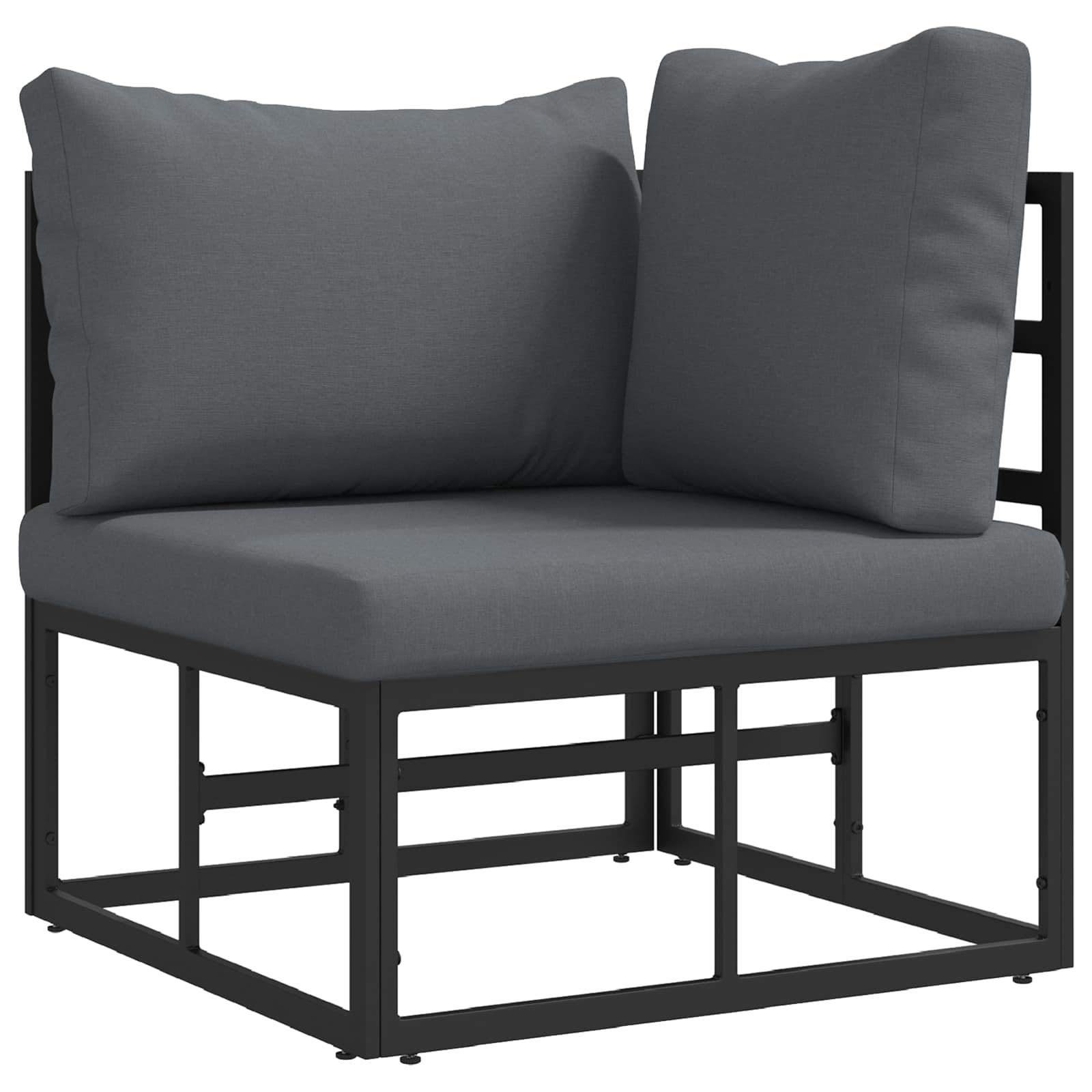Ensemble de canapé de jardin 4 pcs Noir Métal - XIOS
