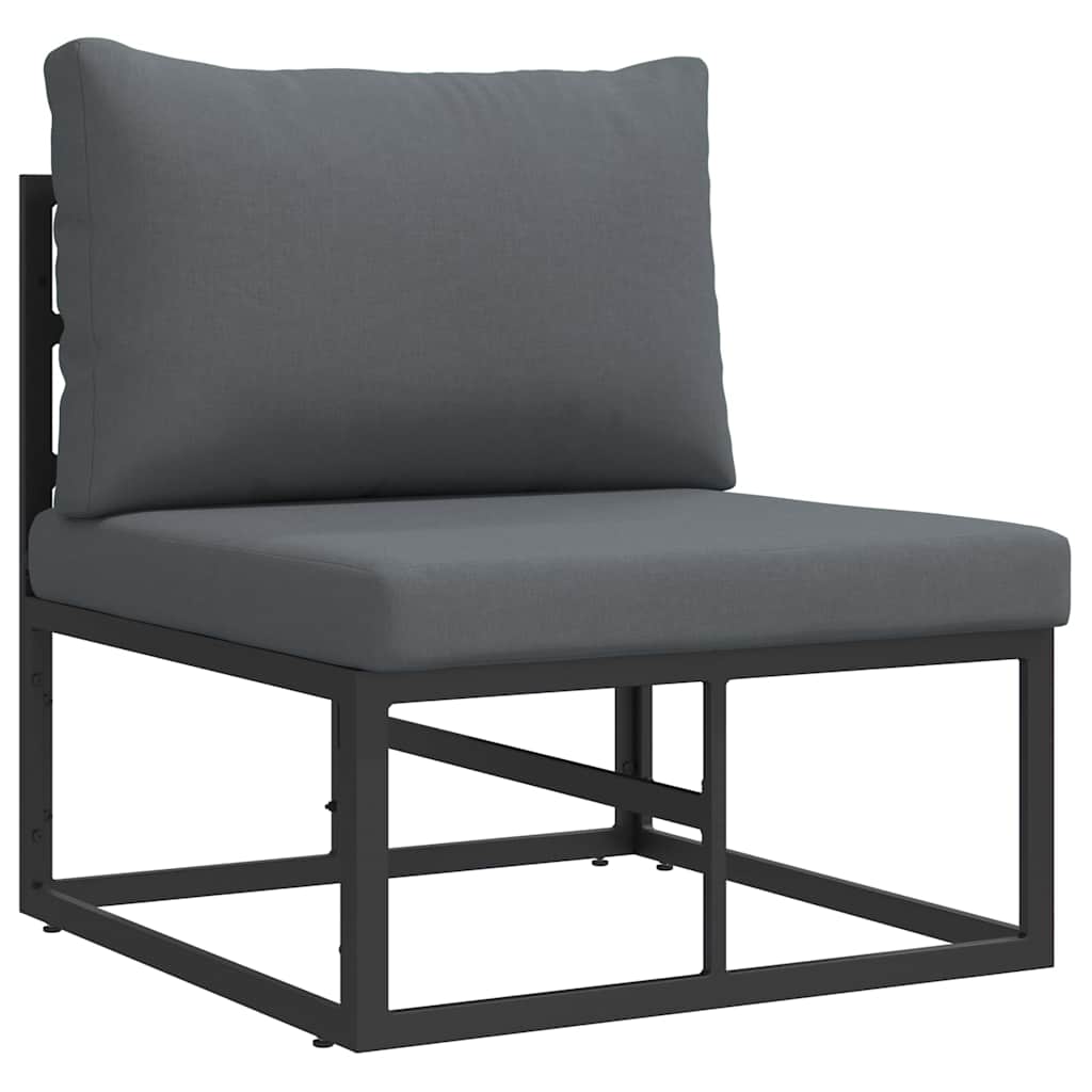 Ensemble de canapé de jardin avec coussin 4 pcs Noir Aluminium - XIOS