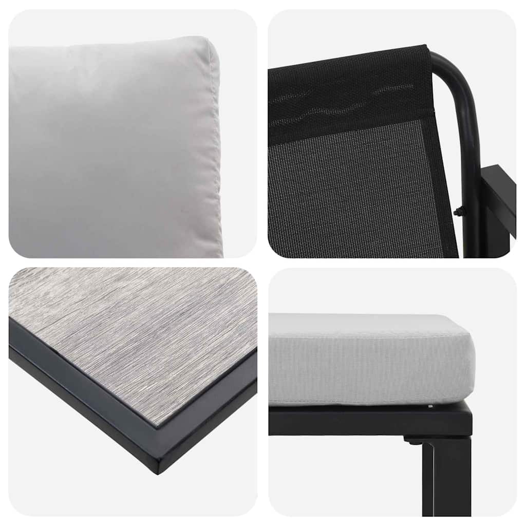 Ensemble de canapé de jardin avec coussin 6 pcs Noir Acier - XIOS
