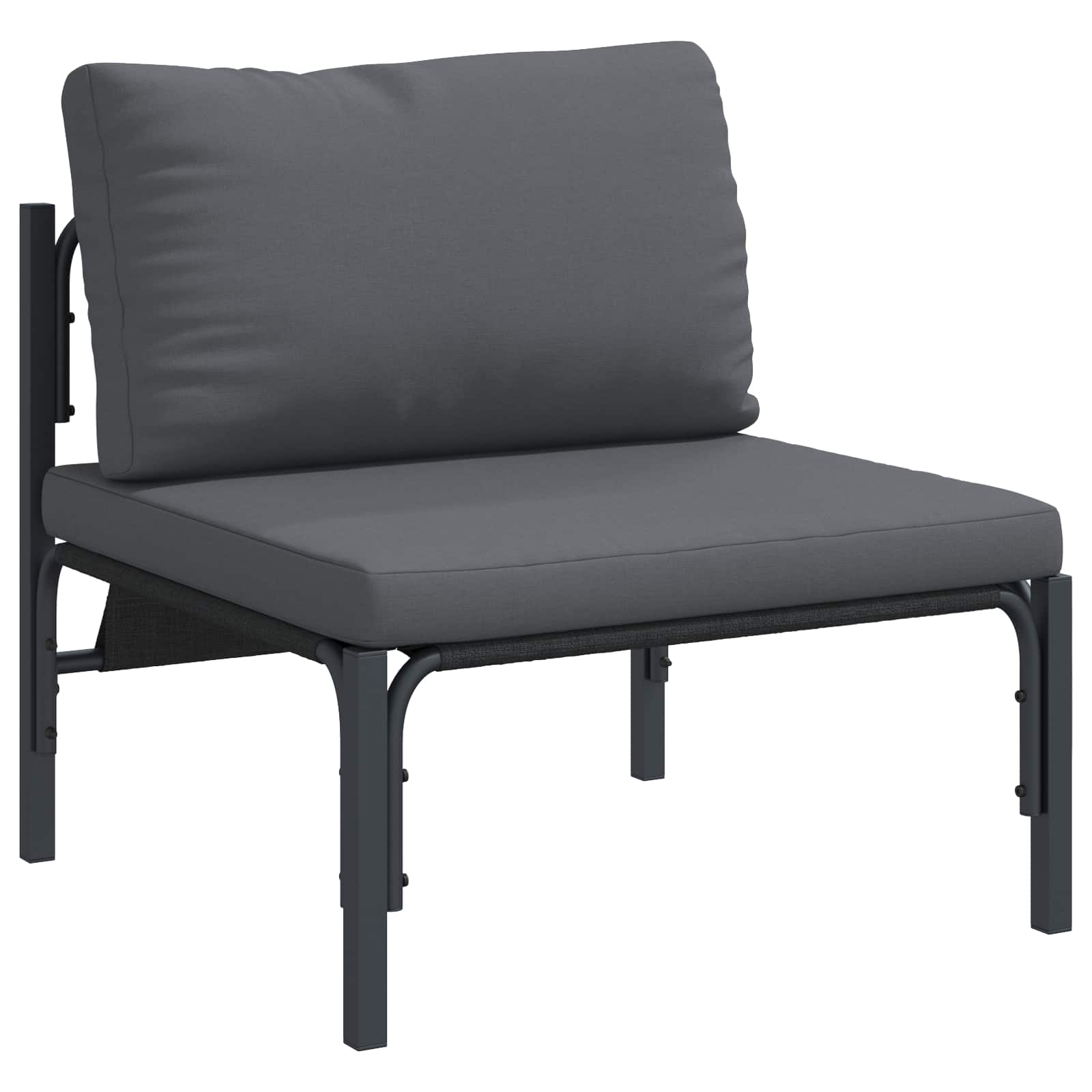 Ensemble de canapé de jardin avec coussin 6 pcs Noir Acier - XIOS
