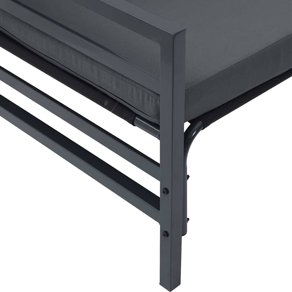 Ensemble de canapé de jardin avec coussin 6 pcs Noir Acier - XIOS