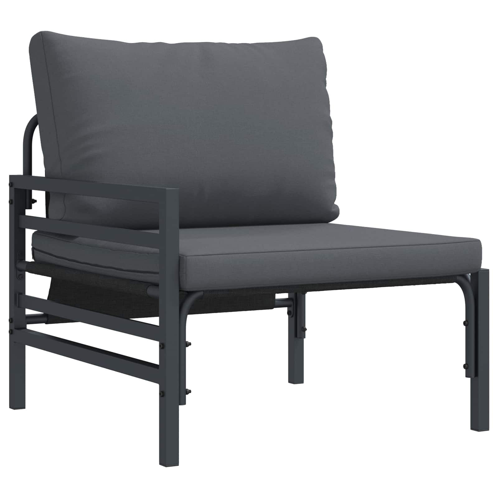 Ensemble de canapé de jardin avec coussin 7 pcs Noir Acier - XIOS