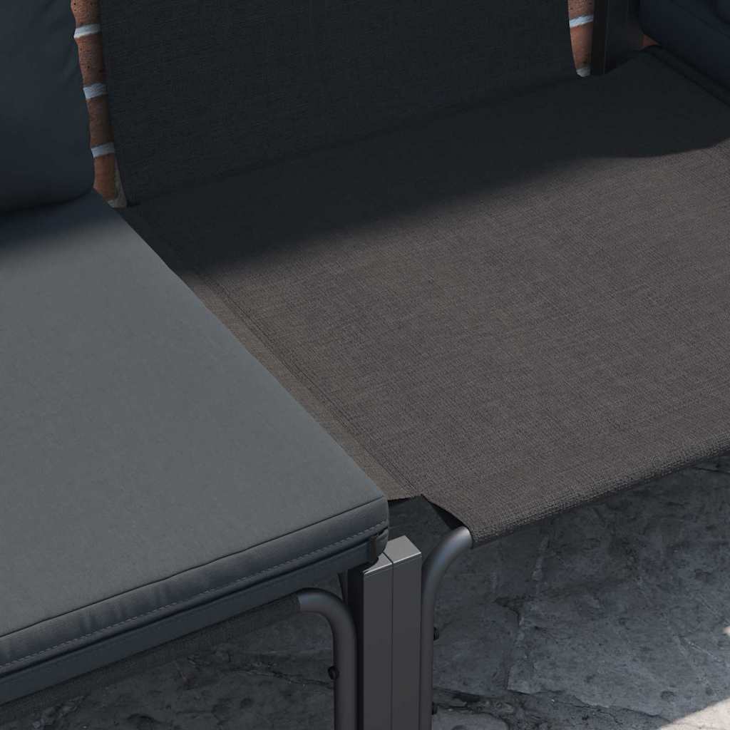 Ensemble de canapé de jardin avec coussin 7 pcs Noir Acier - XIOS