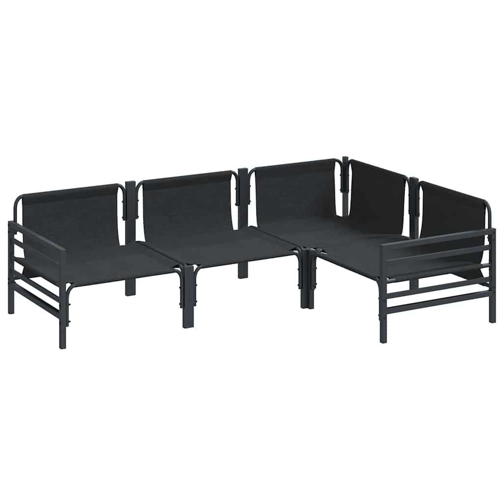 Ensemble de canapé de jardin avec coussin 4 pcs Noir Acier - XIOS