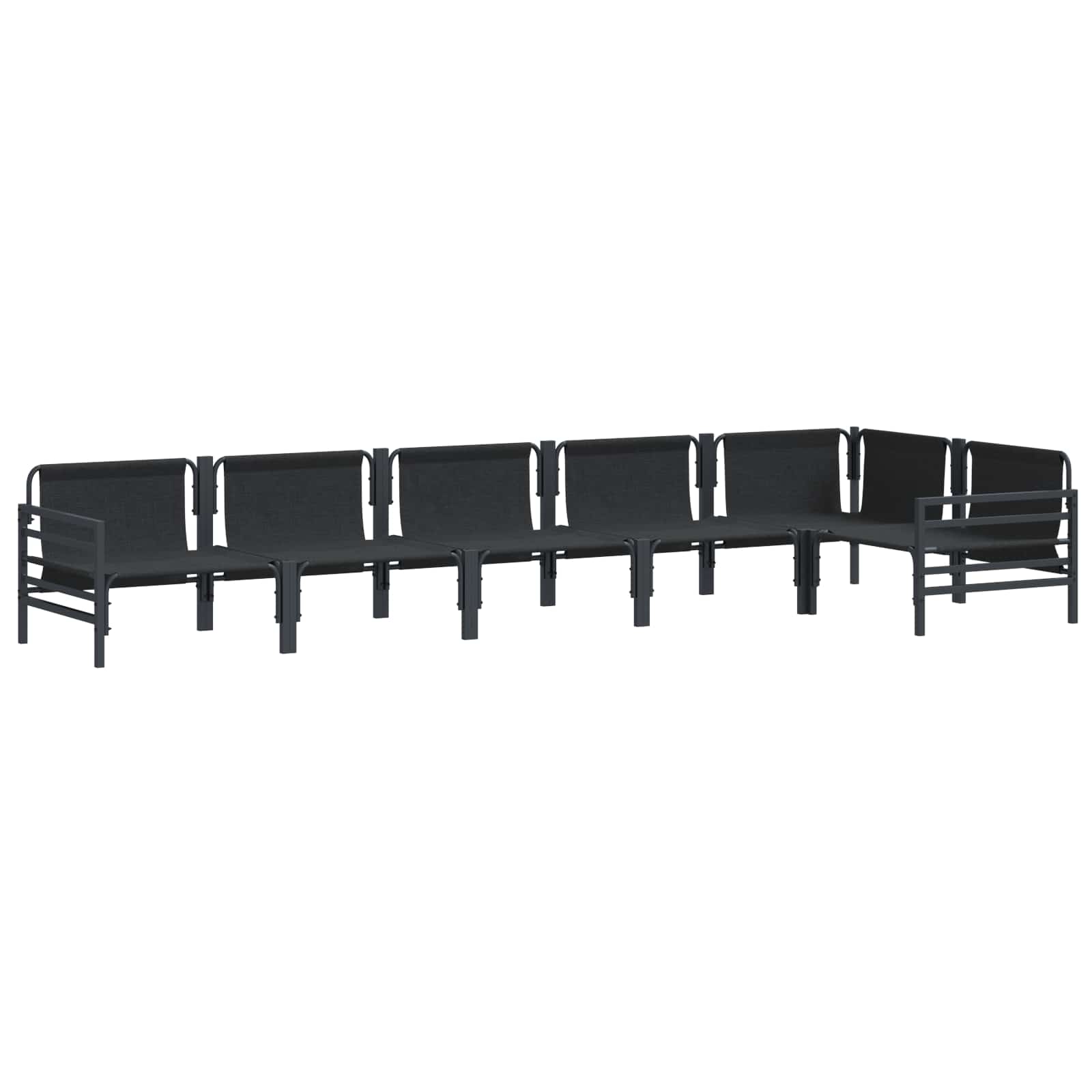 Ensemble de canapé de jardin avec coussin 6 pcs Noir Acier - XIOS