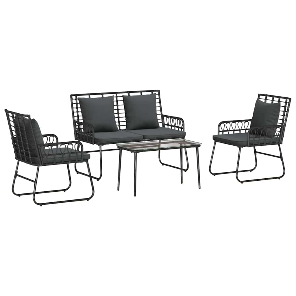 Ensemble de meubles de jardin 4 pcs Noir et anthracite - XIOS