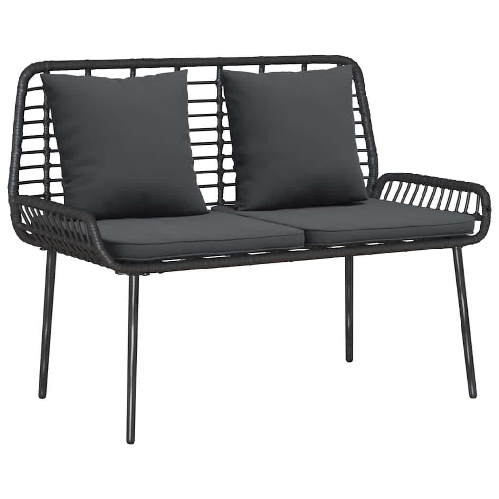 Ensemble de meubles de jardin 4 pcs Noir et Crème polyrotin - XIOS
