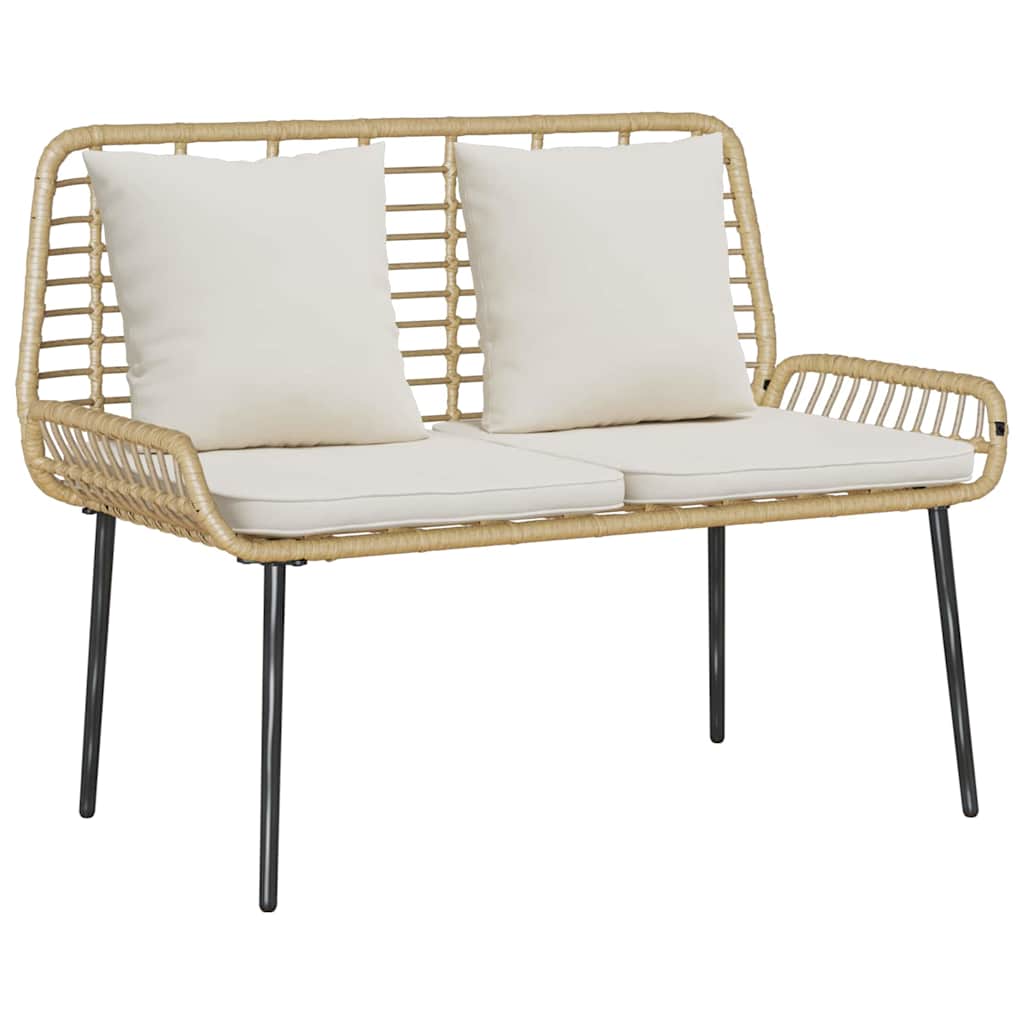 Ensemble de meubles de jardin 4 pcs Noir et Crème polyrotin - XIOS