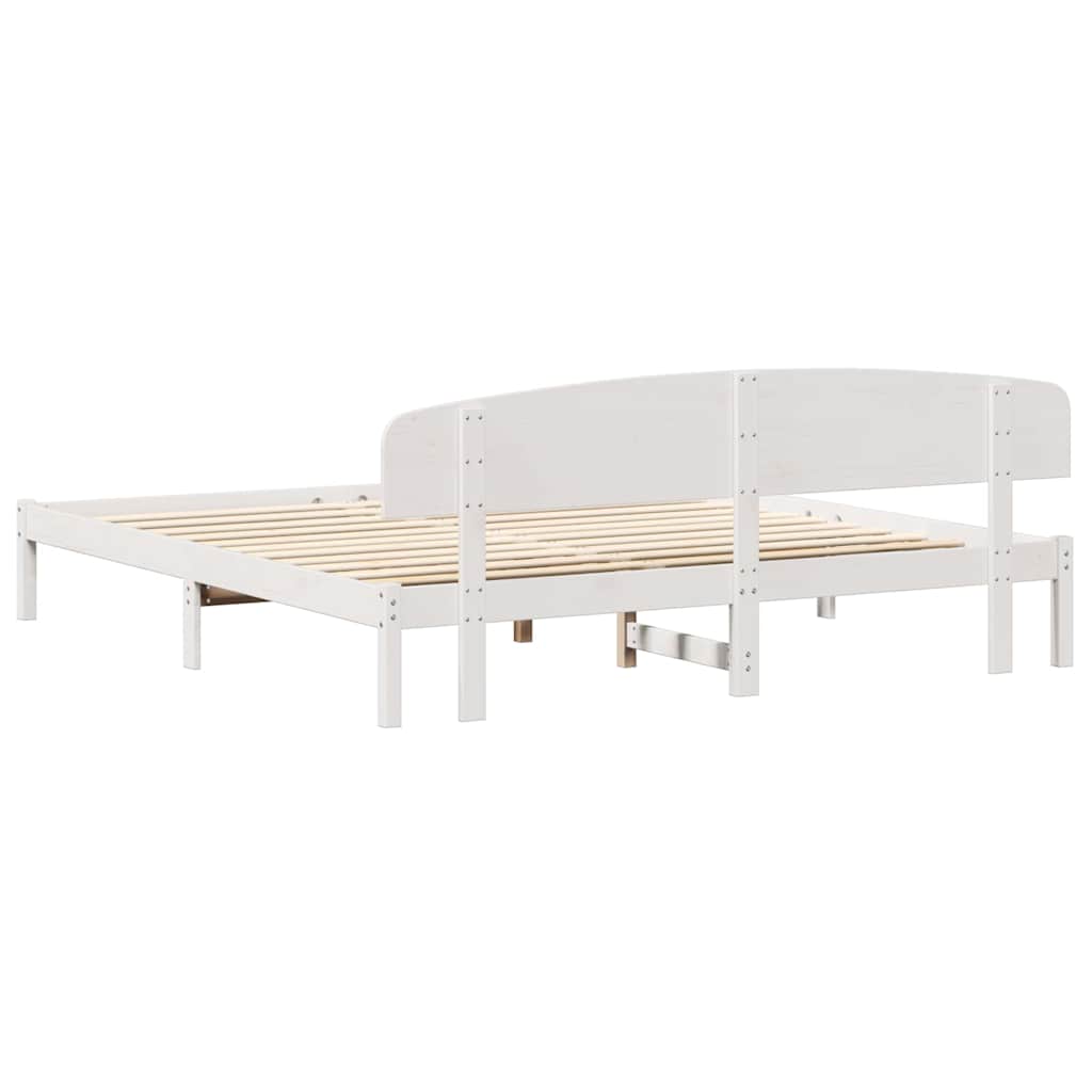 Cadre de lit Blanc 200 x 200 cm Bois de pin massif - XIOS
