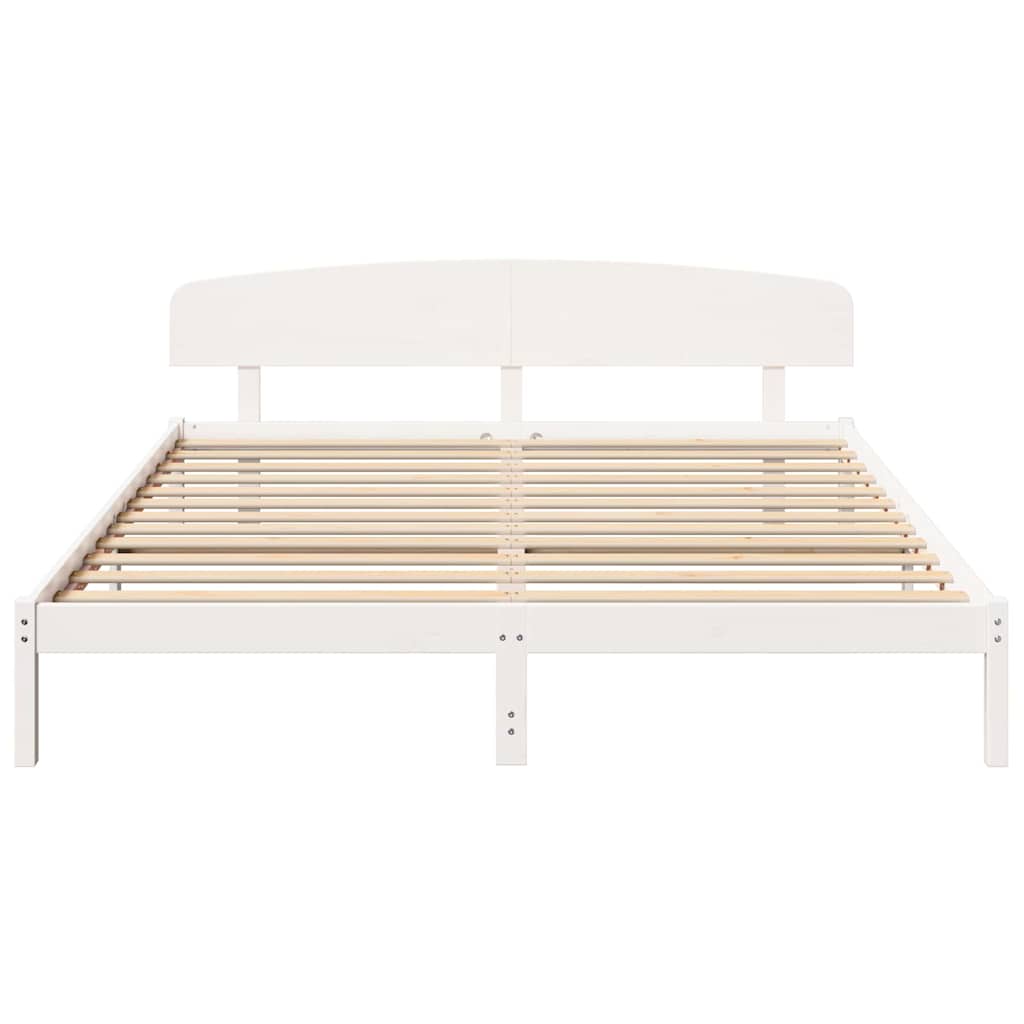 Cadre de lit Blanc 200 x 200 cm Bois de pin massif - XIOS