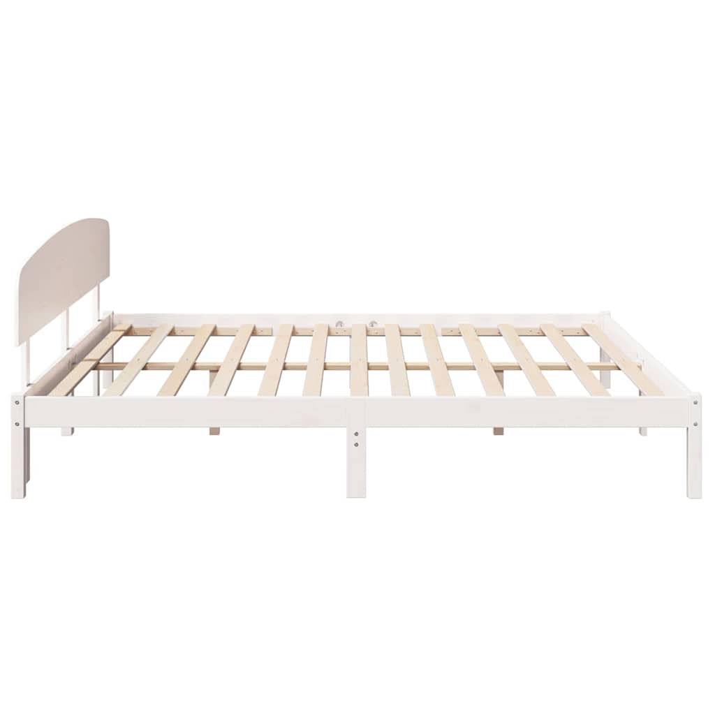 Cadre de lit Blanc 200 x 200 cm Bois de pin massif - XIOS