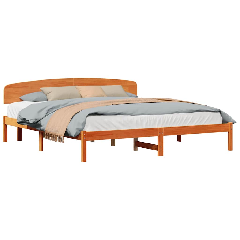 Cadre de lit Marron 200 x 200 cm Bois de pin massif - XIOS