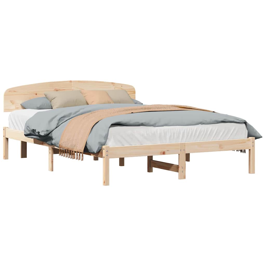 Cadre de lit Marron 160 x 200 cm Bois de pin massif - XIOS