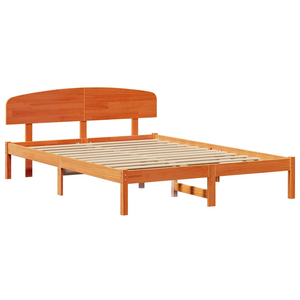 Cadre de lit Marron 160 x 200 cm Bois de pin massif - XIOS