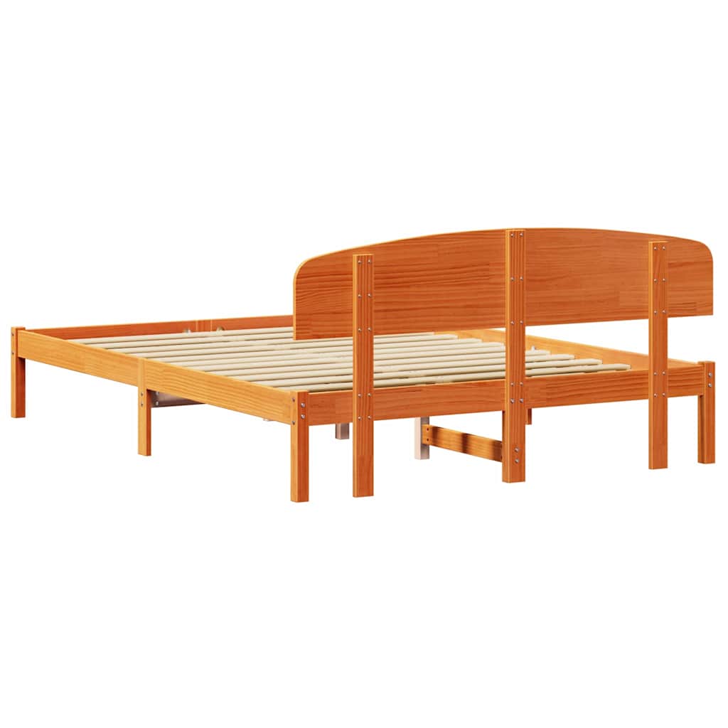 Cadre de lit Marron 160 x 200 cm Bois de pin massif - XIOS