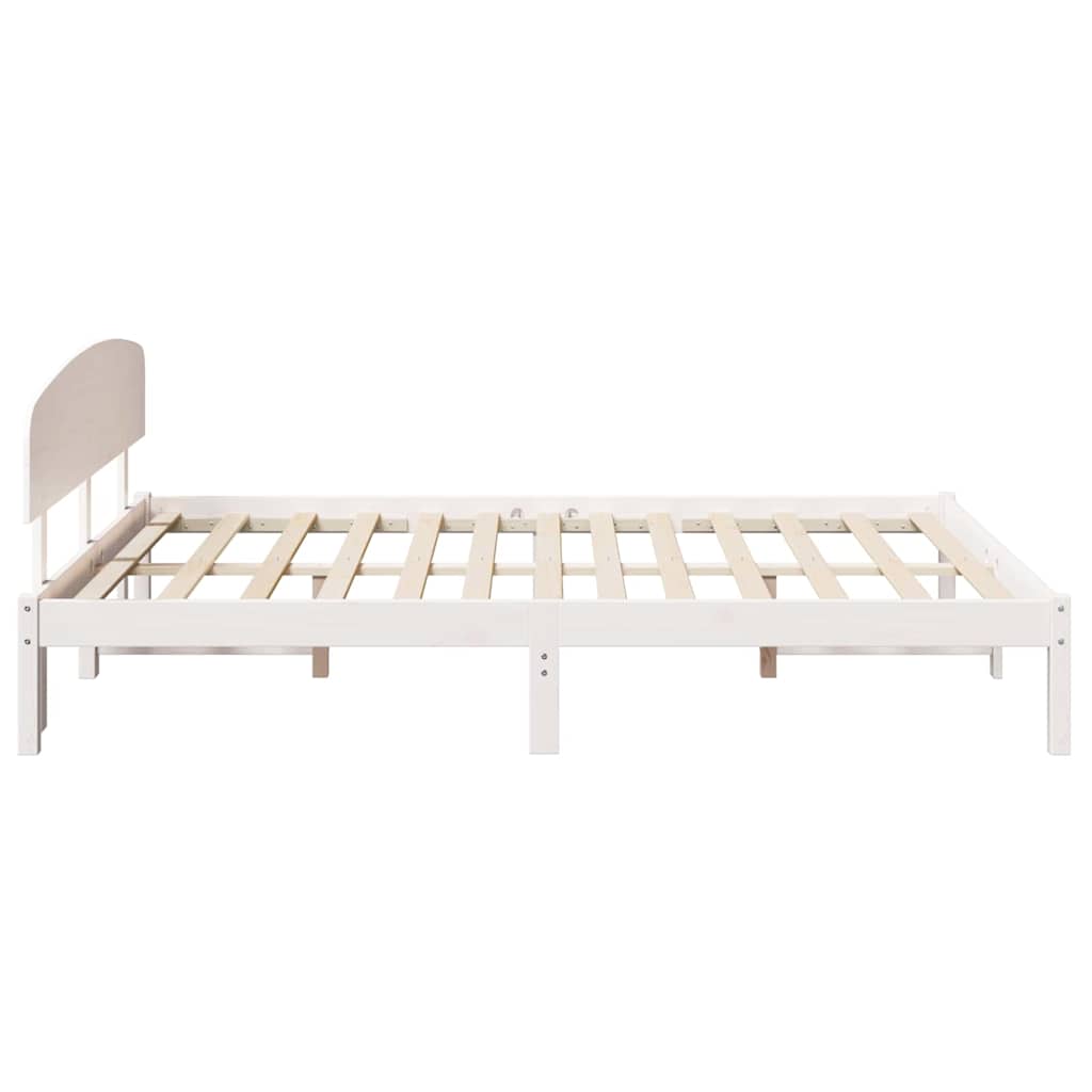 Cadre de lit Blanc 150 x 200 cm Bois de pin massif - XIOS