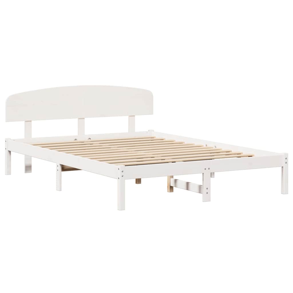 Cadre de lit Blanc 140 x 200 cm Bois de pin massif - XIOS