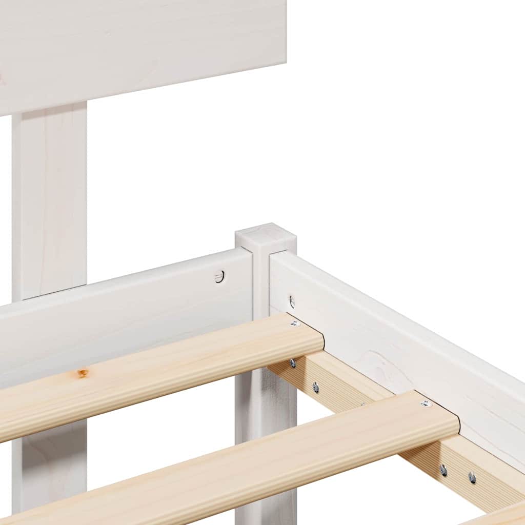 Cadre de lit Blanc 140 x 190 cm Bois de pin massif - XIOS