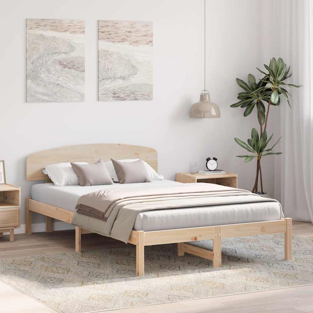 Cadre de lit Marron 120 x 190 cm Bois de pin massif - XIOS