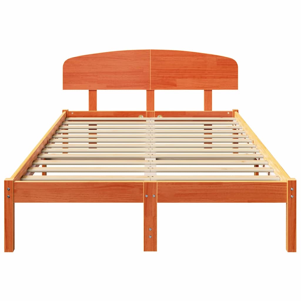 Cadre de lit Marron 120 x 190 cm Bois de pin massif - XIOS