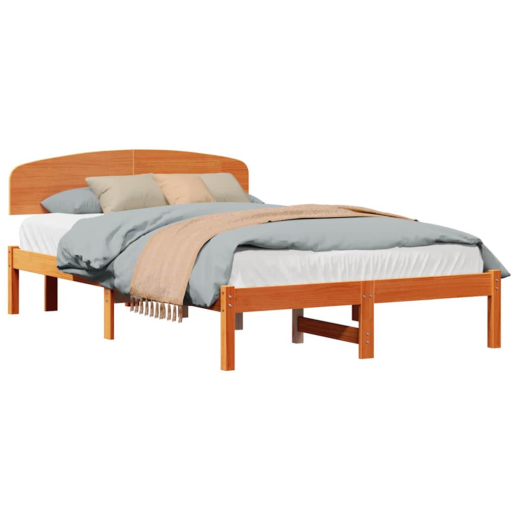 Cadre de lit Marron 120 x 190 cm Bois de pin massif - XIOS
