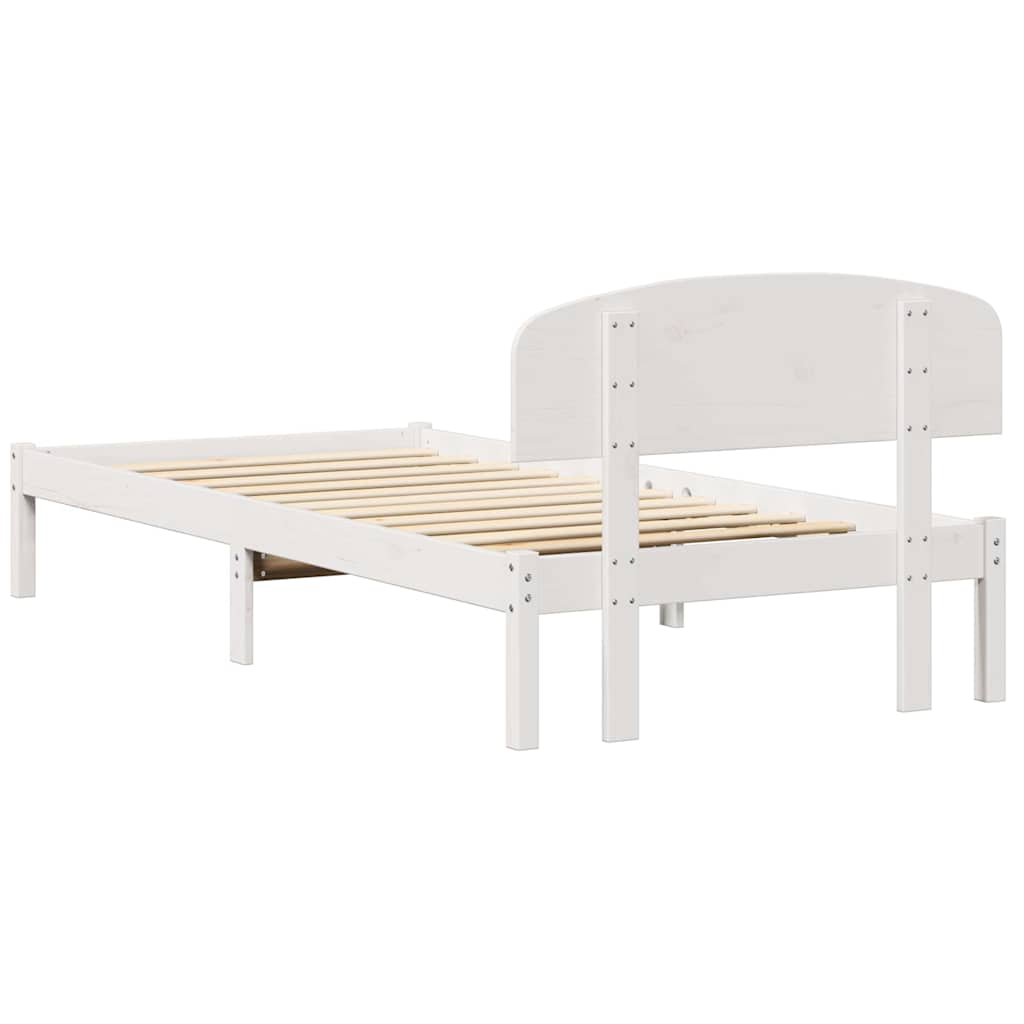 Cadre de lit Blanc 100 x 200 cm Bois de pin massif - XIOS