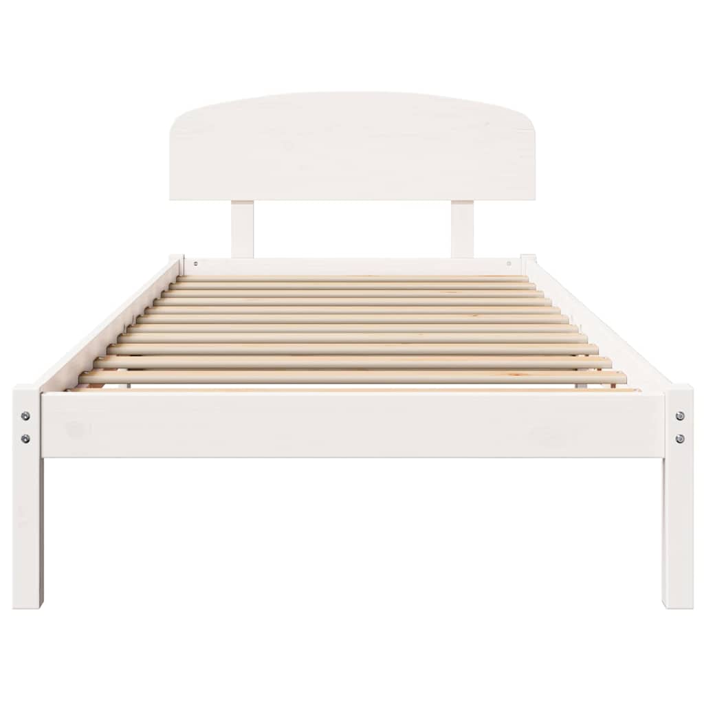 Cadre de lit Blanc 100 x 200 cm Bois de pin massif - XIOS