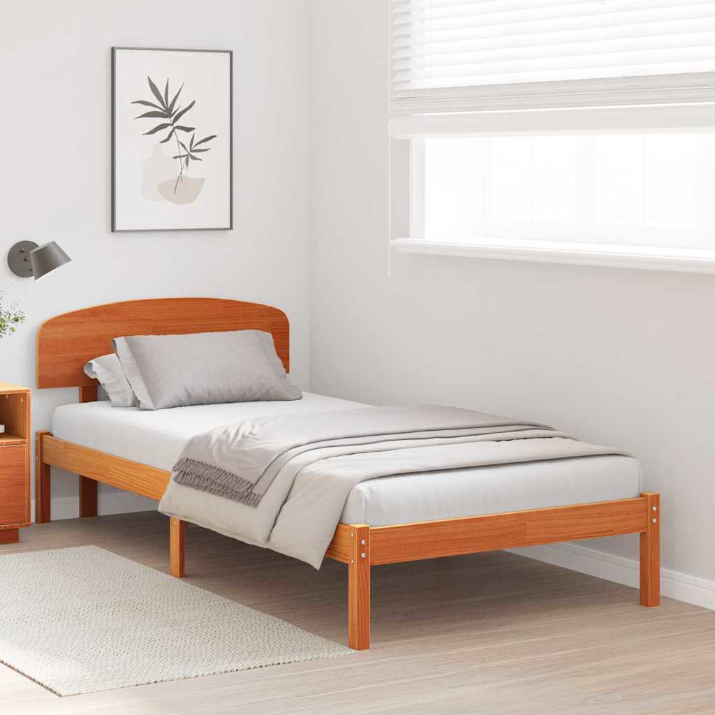 Cadre de lit Marron 80 x 200 cm Bois de pin massif - XIOS