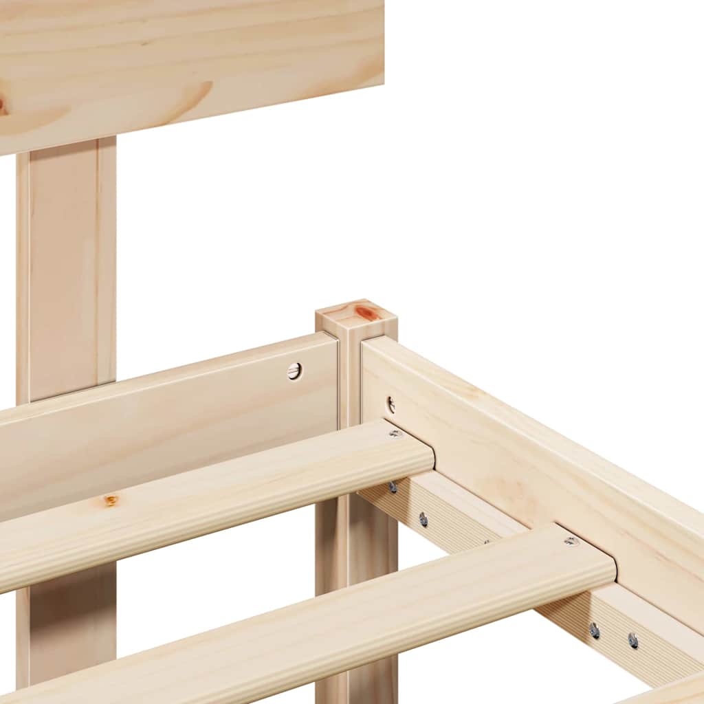 Cadre de lit Marron 75 x 190 cm Bois de pin massif - XIOS