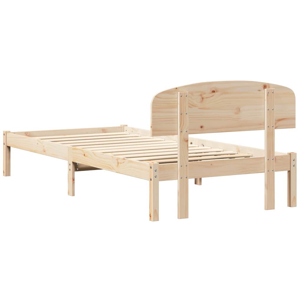 Cadre de lit Marron 75 x 190 cm Bois de pin massif - XIOS