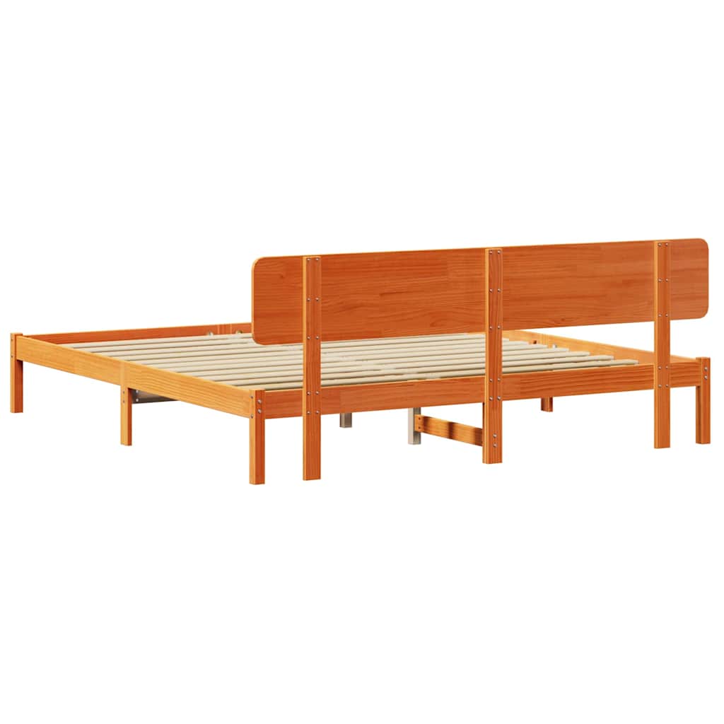 Cadre de lit avec tête de lit Brun cire 180 x 200 cm - XIOS